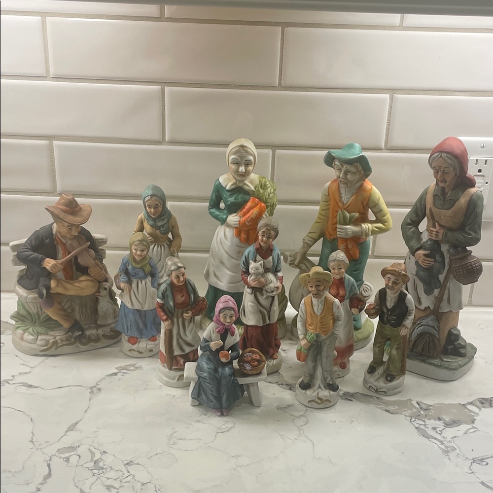 Colorful Ceramic Figurine Collection